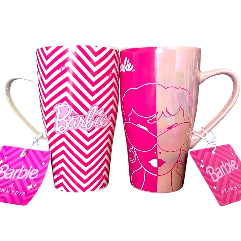 Barbie x Skinnydip Ceramic Travel Mug Set of 2 Limited Edition - Picture 2 of 11